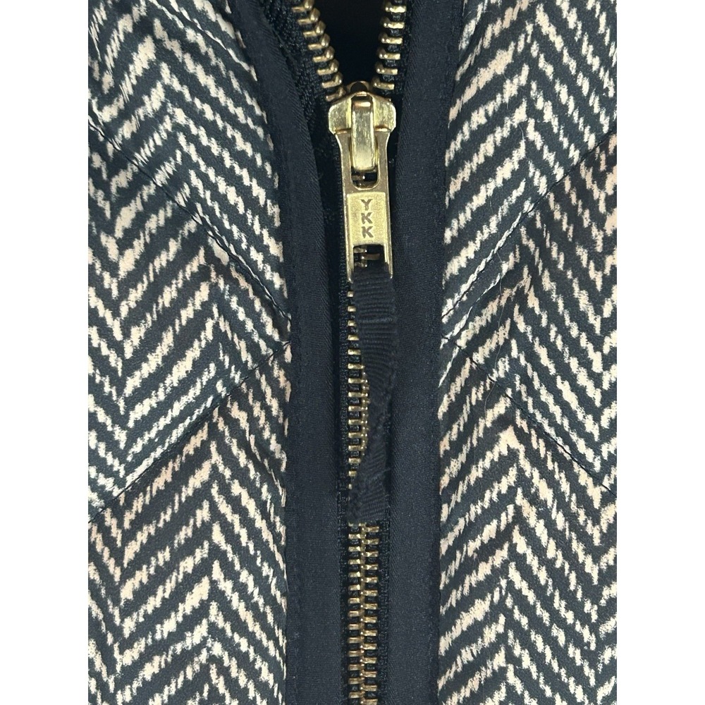 J Crew Mens Quilted Puffer Herringbone Vest Black trim Polyester Full ZipSize L - Picture 3 of 8